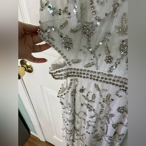 Mac Duggal NWOT Beaded High Neck Cut Out Column Dress 4 - Picture 8 of 11